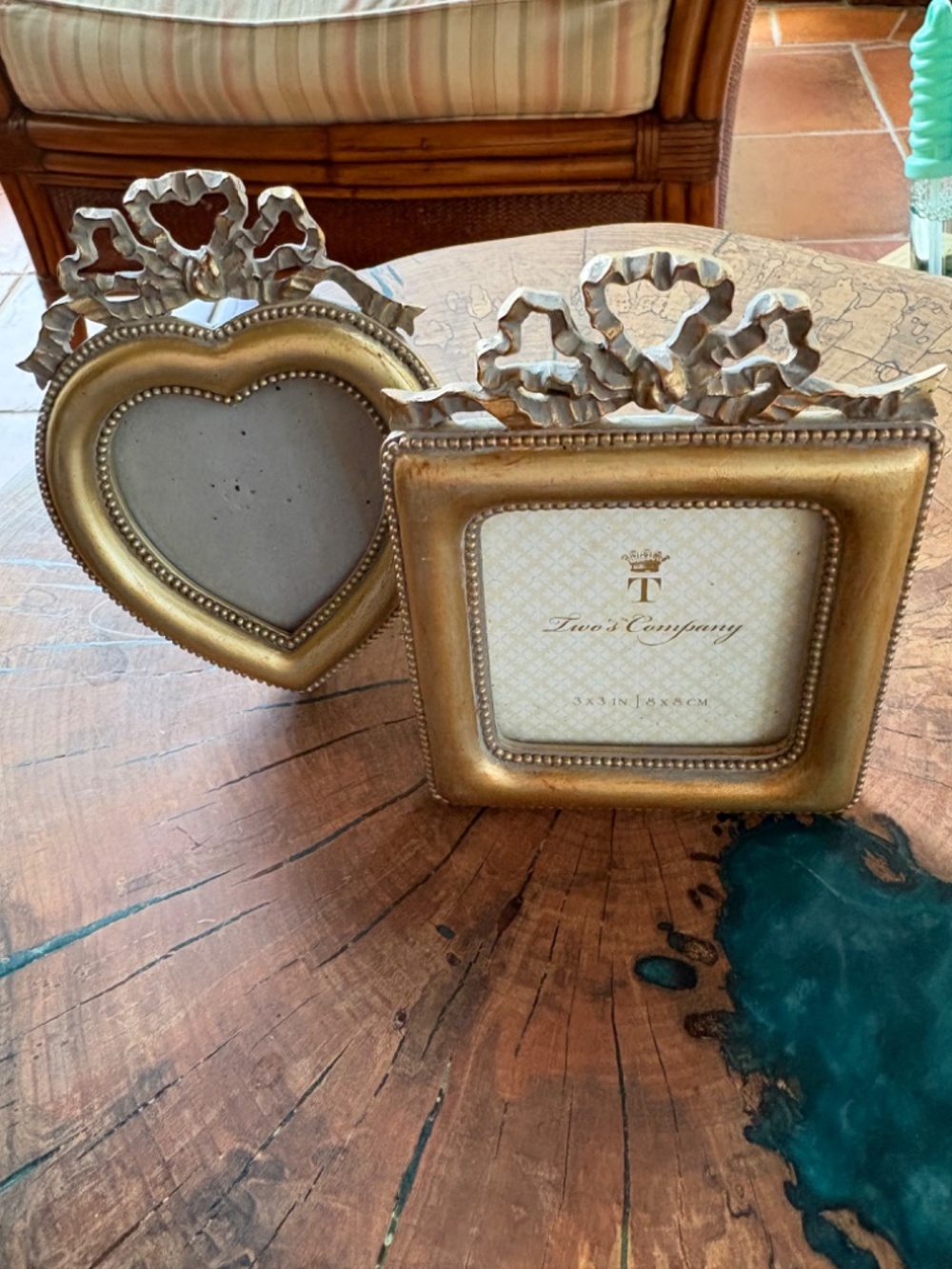 Wood 3x3 Gold Picture Frame, set of Two - Picture 2 of 4